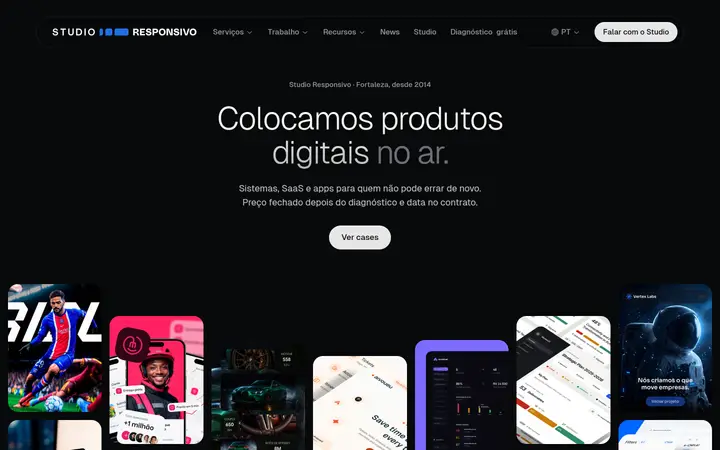 Primeira tela do site Studio Responsivo